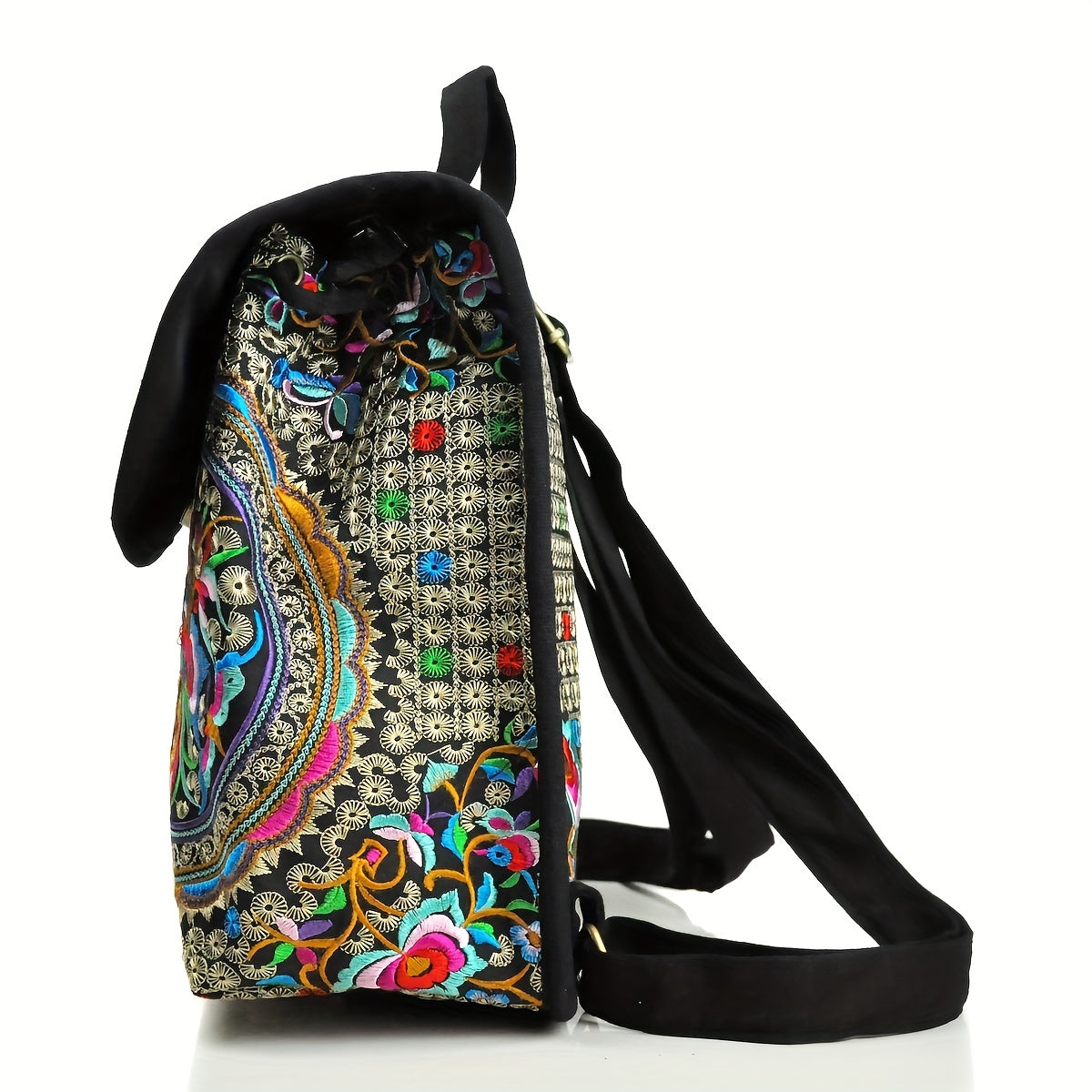 GUDAOBELL Vintage Embroidered Women's Backpack, Ethnic Style Travel Daypack  Bag, Tote Shoulder Bag