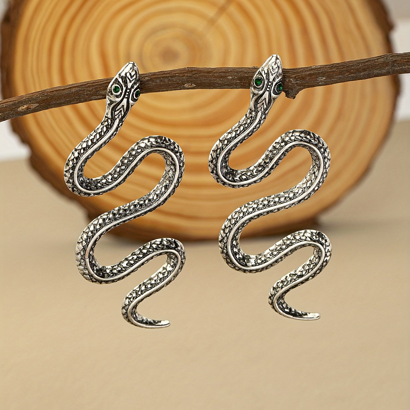 Exaggerated Snake-Shaped Earrings