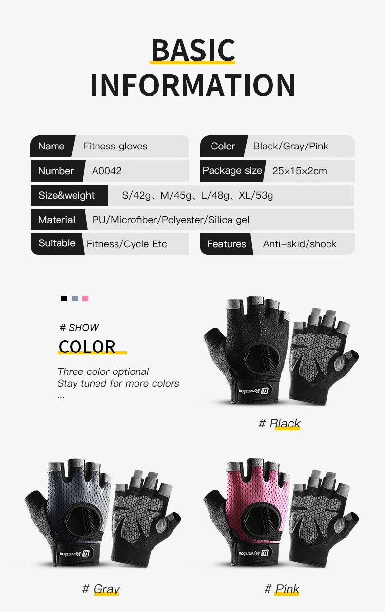 Gym Gloves Heavyweight Sports Exercise Weight Lifting Gloves Body Building Training Sport Fitness Gloves For Fiting Cycling