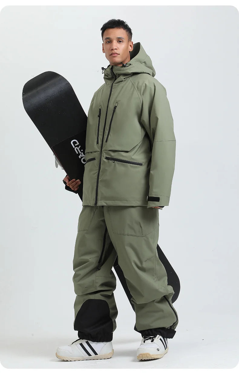2025 GSOU SNOW Men's Skiing Outfit Winter Outdoor Sports Double Board Warm Breathable Waterproof Windproof Snowboard Set