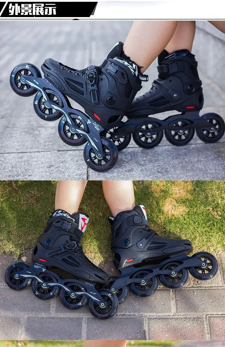 2025 New Speed skating shoes, large four-wheel adult ice skates, adult straight line for both men and women