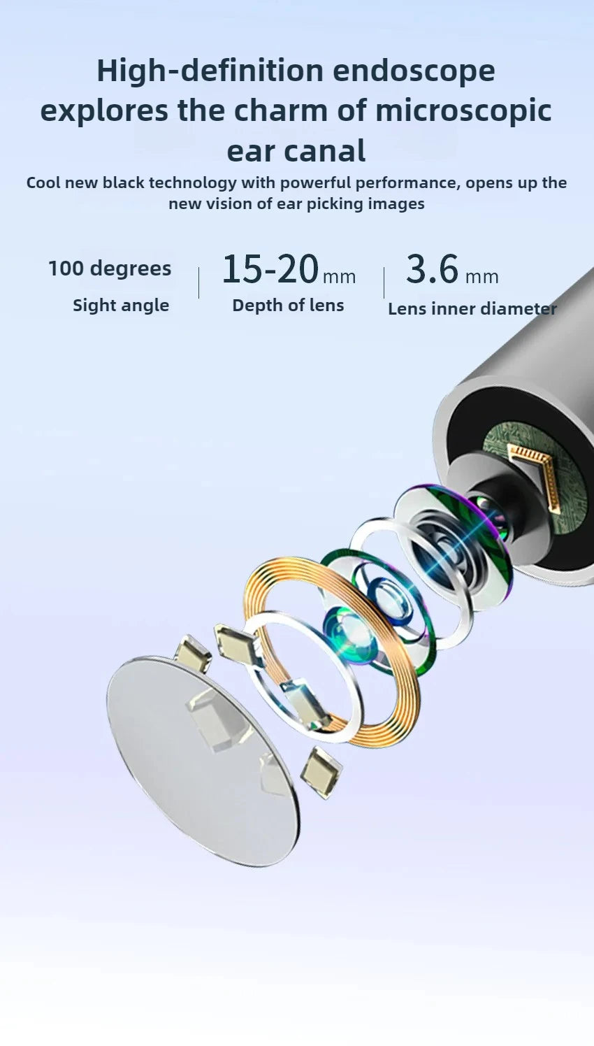 Wireless WiFi Ear Pick Otoscope Camera Borescope Luminous Ear Wax Cleaning Teeth Oral Inspection Health Care Ear Cleaner