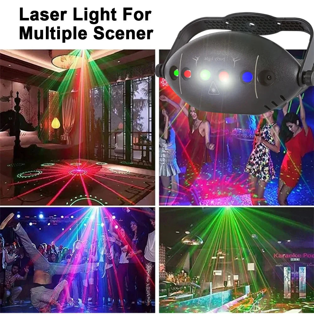 2024 New RGB LED Stage Disco Lights Rotating DJ Ball Strobe Remote Control Sound Magic Dance Car Christmas Gift Party Club Lamps