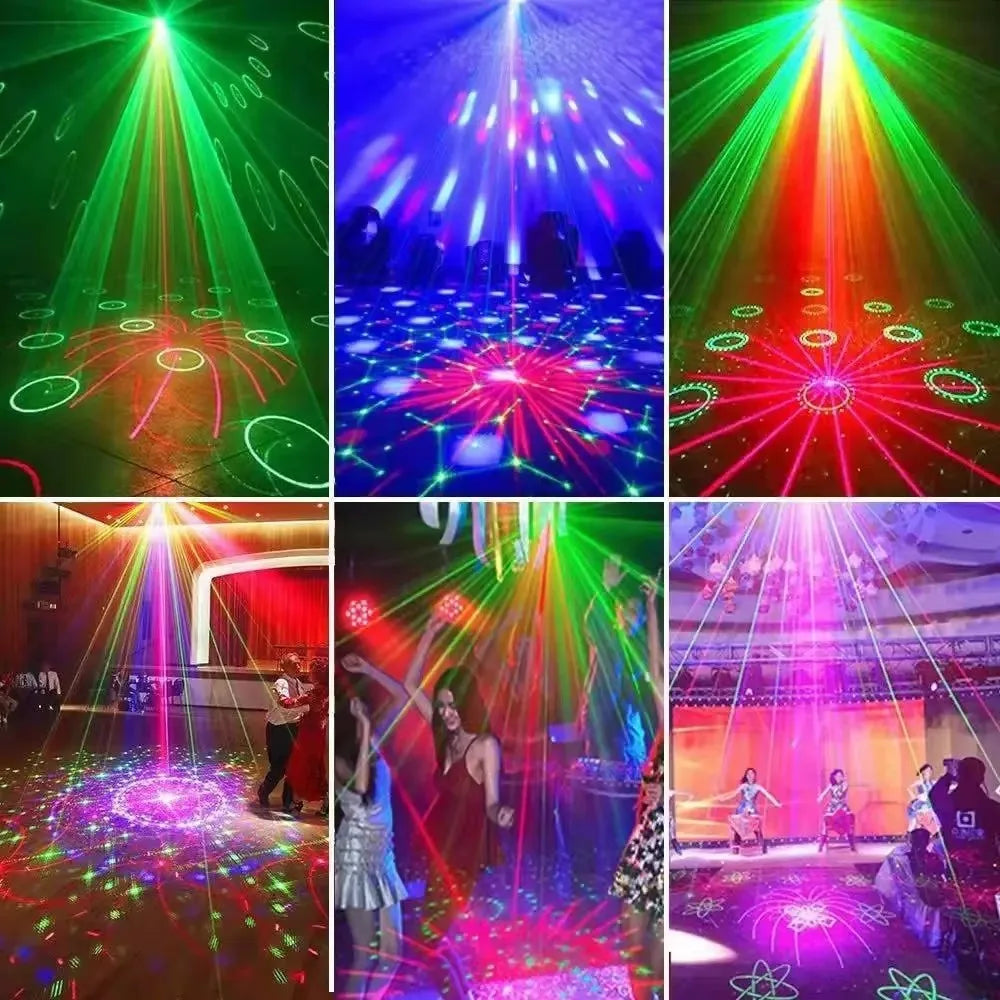 2024 New RGB LED Stage Disco Lights Rotating DJ Ball Strobe Remote Control Sound Magic Dance Car Christmas Gift Party Club Lamps