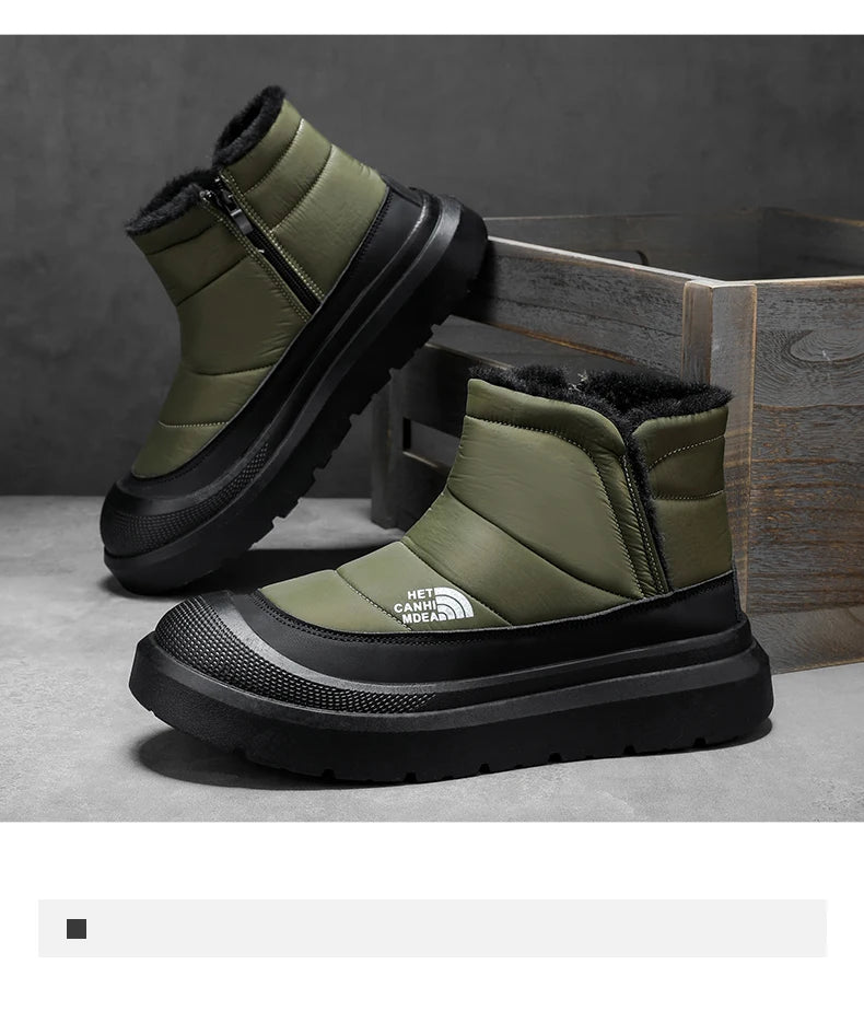 Winter Shoes Men 2026  Fur Warm Comfortable Snow Boots Outdoor Waterproof Down Boots High Top Ankle Boots Platform Shoes Size 44