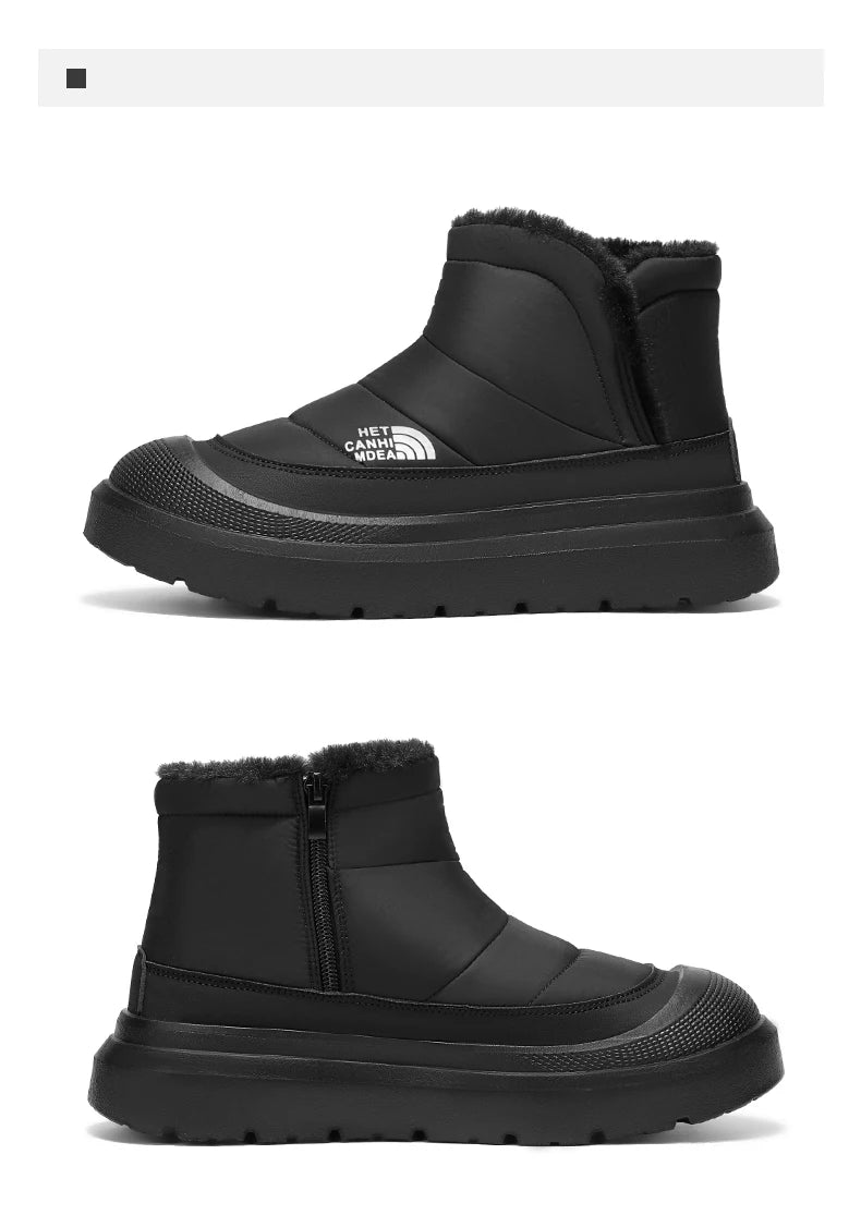 Winter Shoes Men 2026  Fur Warm Comfortable Snow Boots Outdoor Waterproof Down Boots High Top Ankle Boots Platform Shoes Size 44