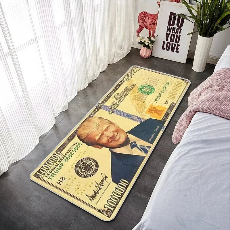 VIKAMA Creative Banknote Long Strip Floor Mat Soft And Anti-Slip Bedroom Bedside Blanket Bay Window Blanket Home Decoration