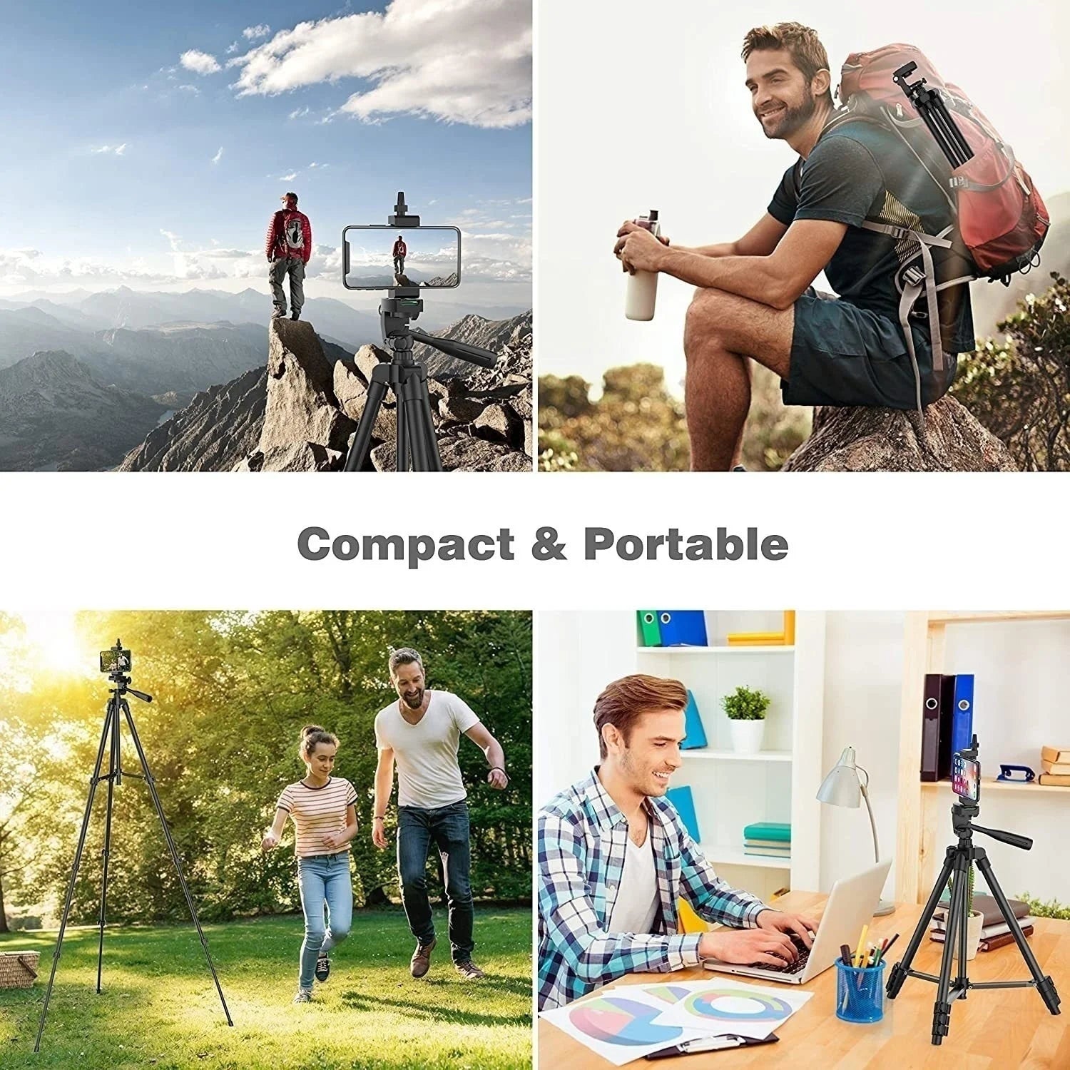 Universal Extendable Tripod Stand With Bluetooth Remote Phone Holder Lightweight Photography Live Tripods For Sports Camera DSLR
