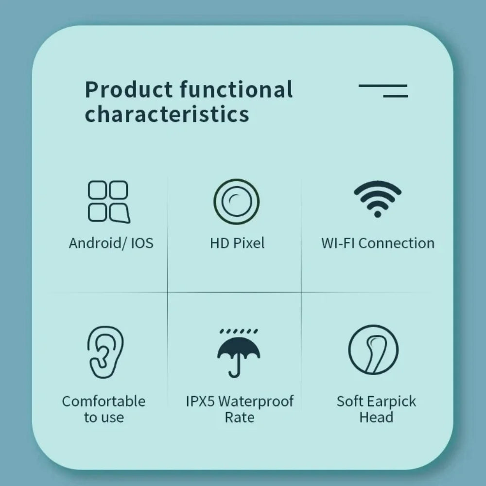 Visual Ear Wax Cleaner with Camera Ear Sticks Otoscope USB C Charging Endoscope Safe Ear Wax Removal Tools Mini Camera Earpick