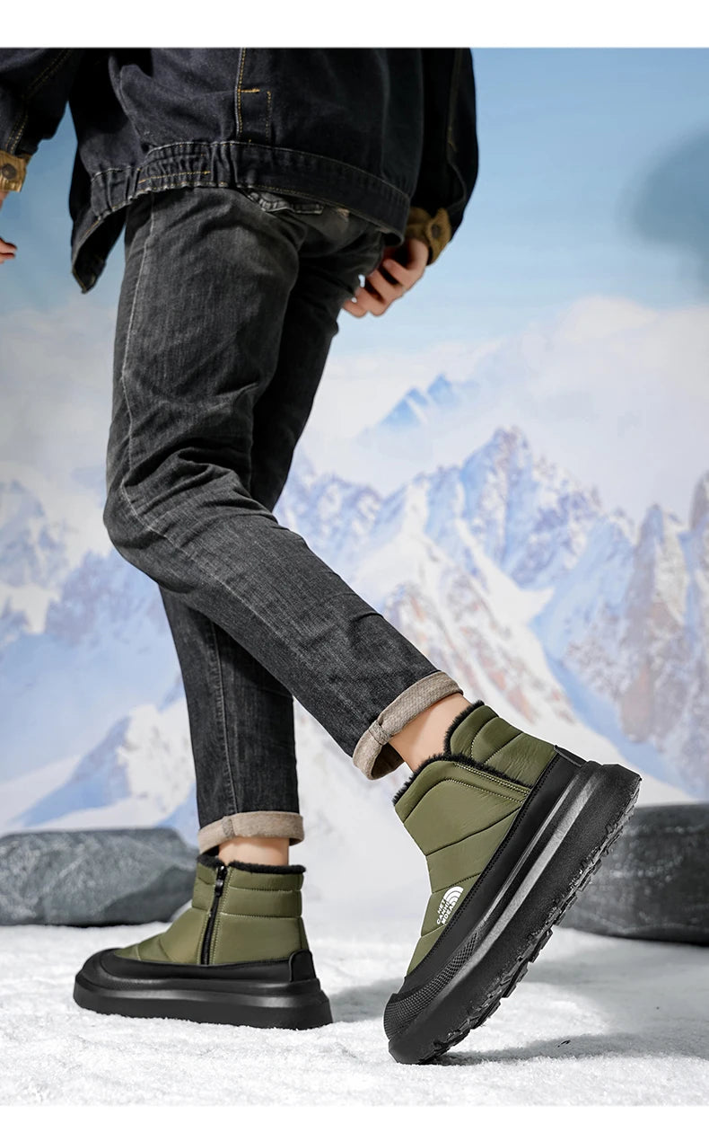 Winter Shoes Men 2026  Fur Warm Comfortable Snow Boots Outdoor Waterproof Down Boots High Top Ankle Boots Platform Shoes Size 44