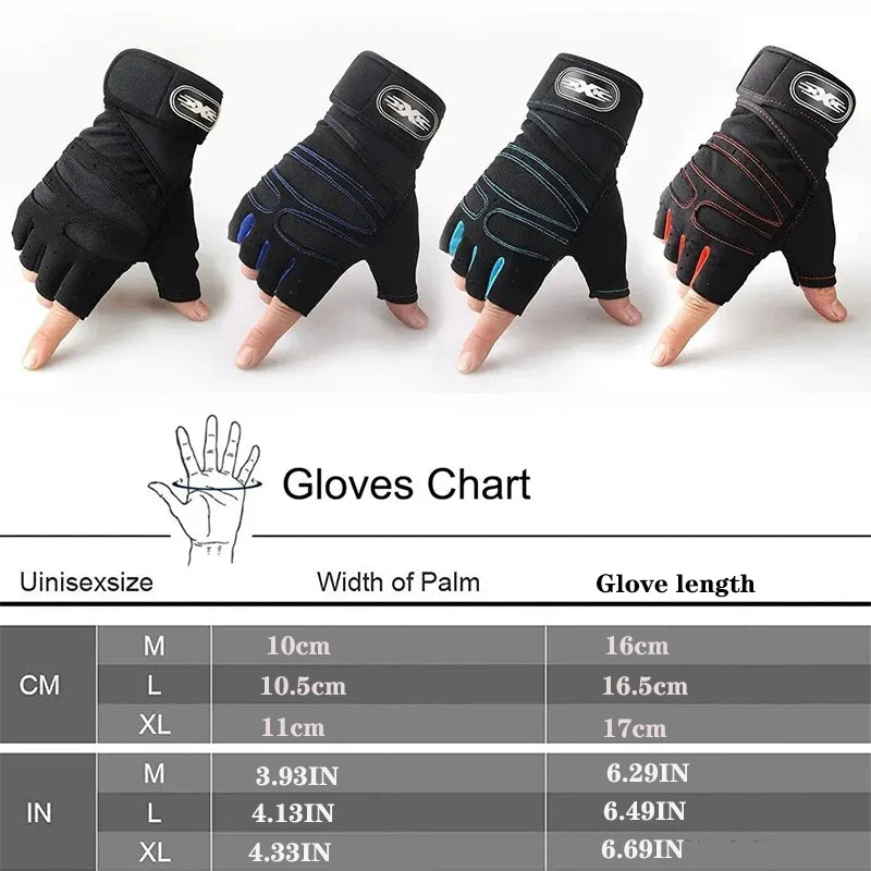 Gym Gloves for Men Women Fitness Weight Lifting Wristband Gloves Body Building Training Sports Exercise Cycling Glove Shockproof