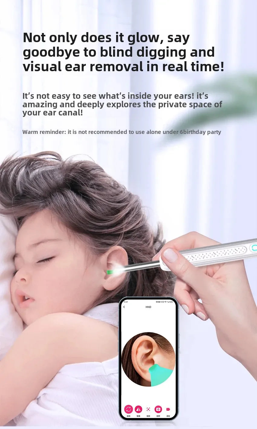 Wireless WiFi Ear Pick Otoscope Camera Borescope Luminous Ear Wax Cleaning Teeth Oral Inspection Health Care Ear Cleaner