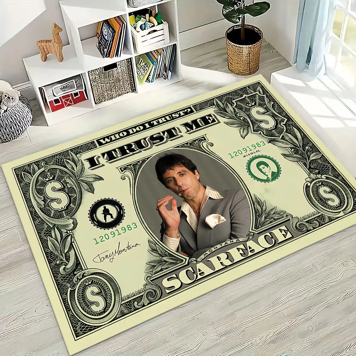 Classic Scarface Tony Montana Movie Art Carpet Rug for Bedroom Living Room Sofa Home Doormat Decor,Large Kids Non-slip Floor Mat