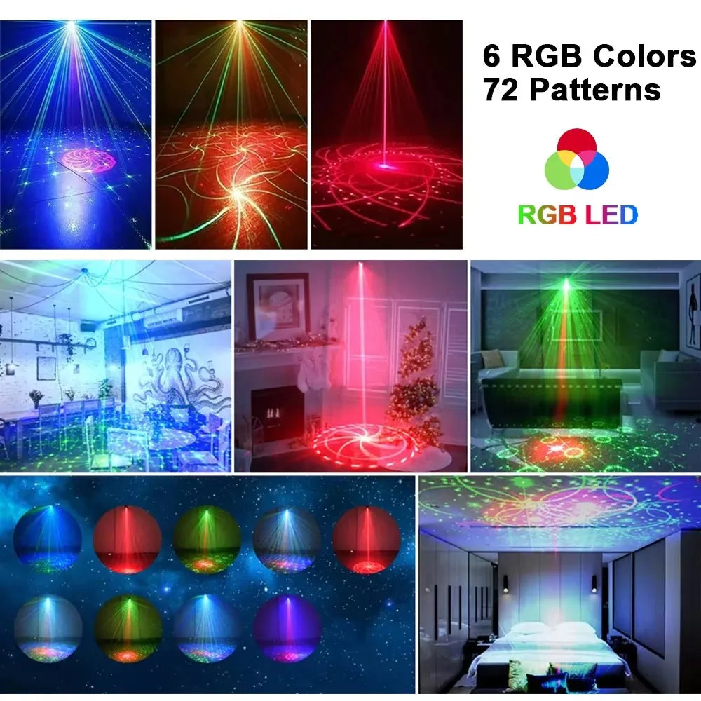 2024 New RGB LED Stage Disco Lights Rotating DJ Ball Strobe Remote Control Sound Magic Dance Car Christmas Gift Party Club Lamps