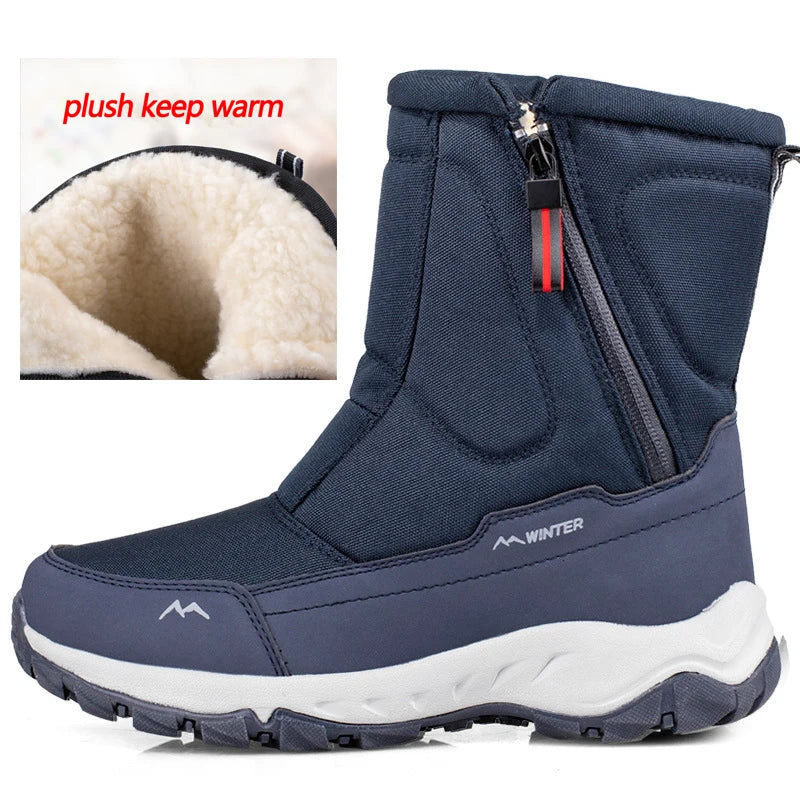Men Boots 2026 Winter Shoes For Men Warm Snow Boots Mid-calf Men Warm Shoes Thick Plush Winter Boots For Men Women Cotton Shoes