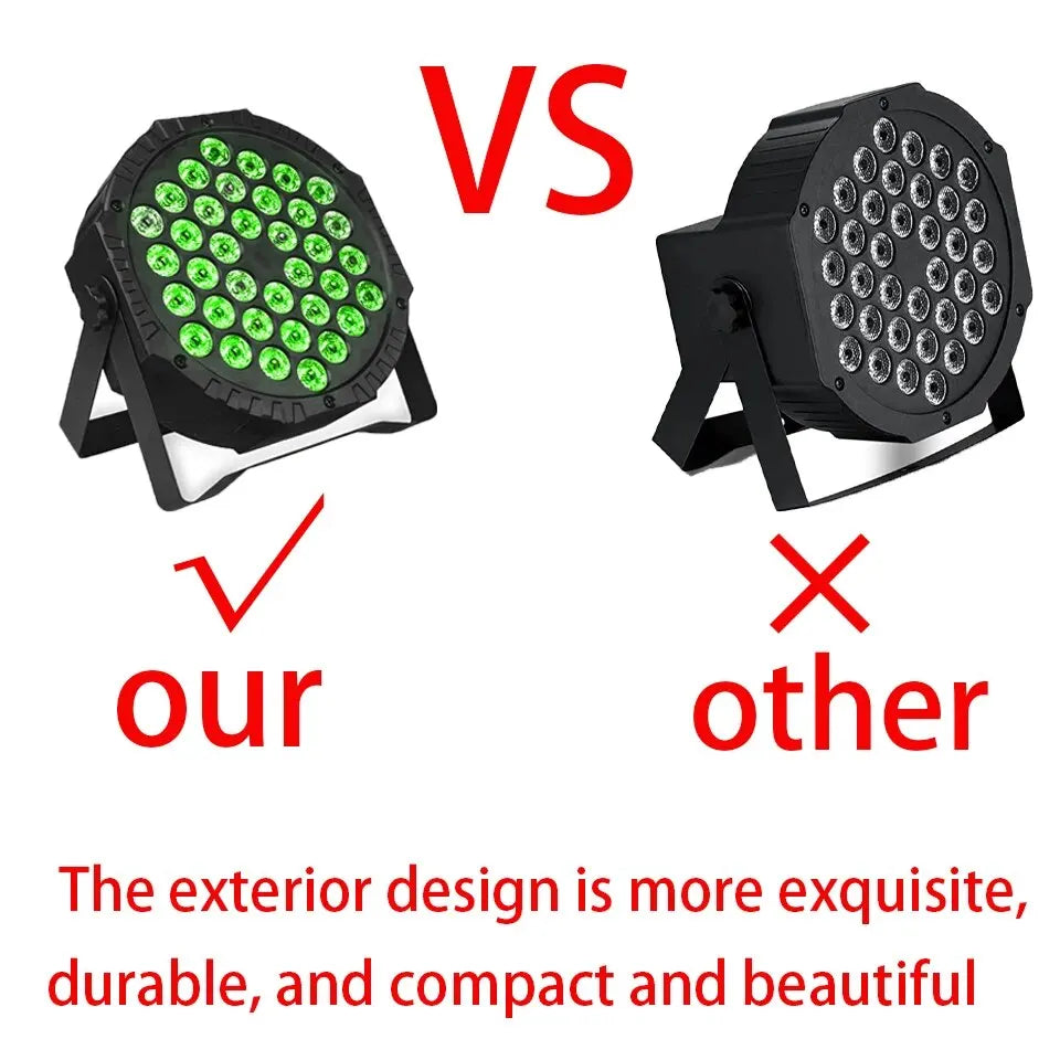 36 LED Stage Full Color Flat Par Lighting Effect RGBW 3IN1 DMX 512 DJ Disco Party Holiday Christmas Bar Club Wedding Show Lights