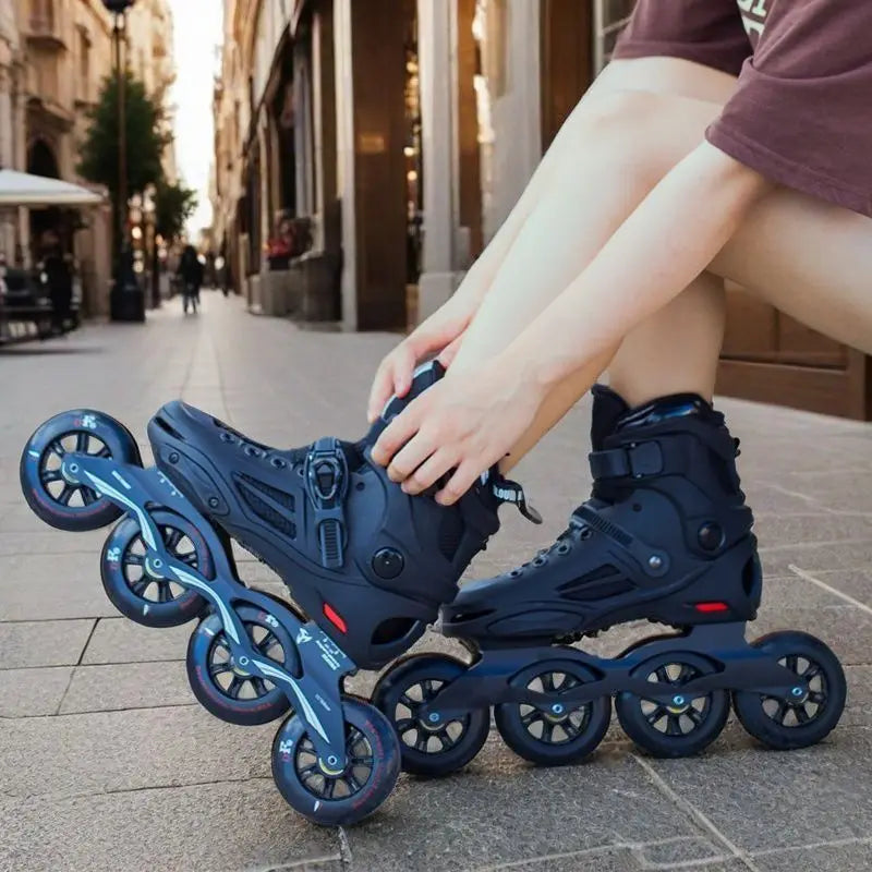2025 New Speed skating shoes, large four-wheel adult ice skates, adult straight line for both men and women