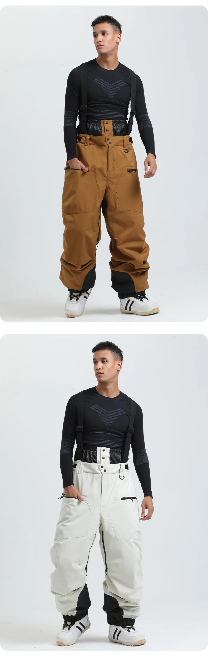 2025 GSOU SNOW Men's Skiing Outfit Winter Outdoor Sports Double Board Warm Breathable Waterproof Windproof Snowboard Set