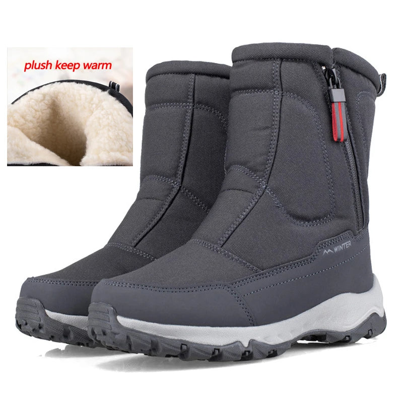 Men Boots 2026 Winter Shoes For Men Warm Snow Boots Mid-calf Men Warm Shoes Thick Plush Winter Boots For Men Women Cotton Shoes