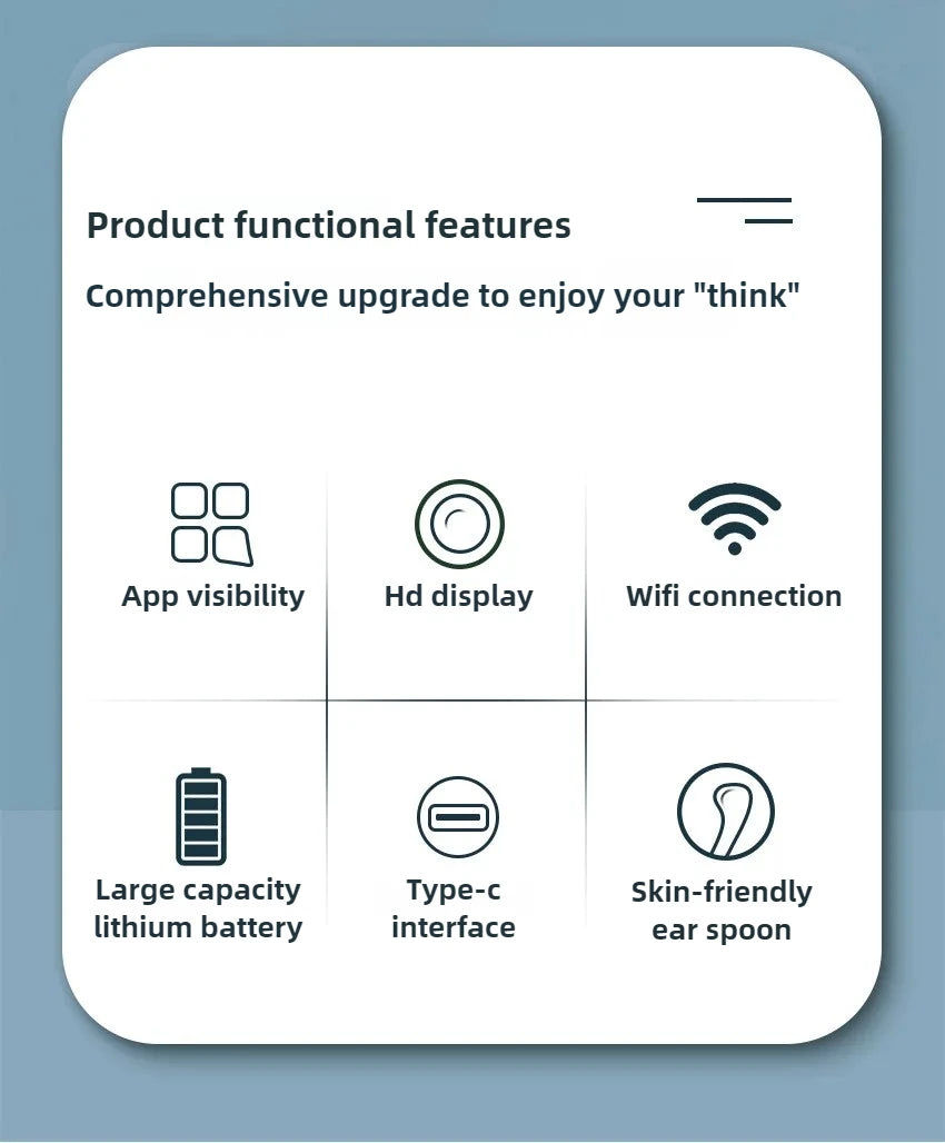 Wireless WiFi Ear Pick Otoscope Camera Borescope Luminous Ear Wax Cleaning Teeth Oral Inspection Health Care Ear Cleaner