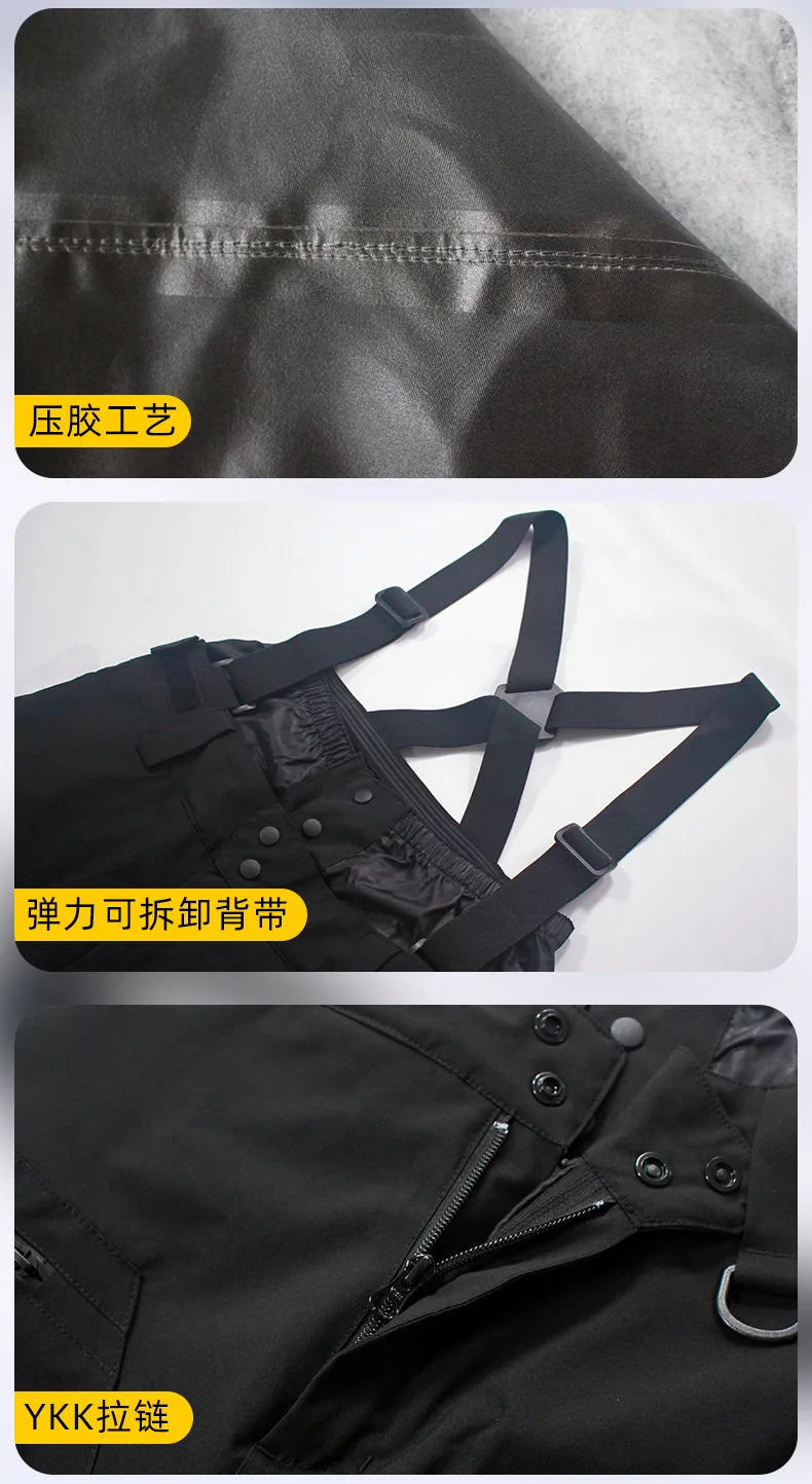 2025 GSOU SNOW Men's Skiing Outfit Winter Outdoor Sports Double Board Warm Breathable Waterproof Windproof Snowboard Set