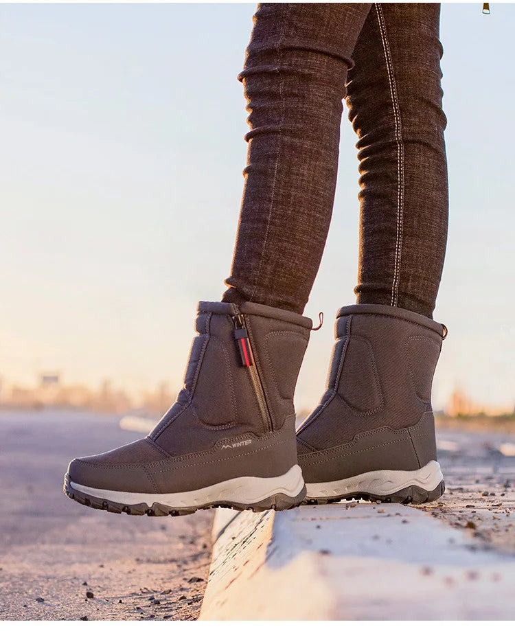 Men Boots 2026 Winter Shoes For Men Warm Snow Boots Mid-calf Men Warm Shoes Thick Plush Winter Boots For Men Women Cotton Shoes