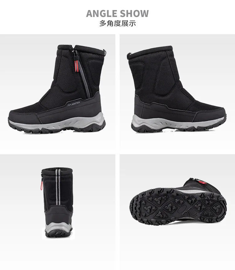 Men Boots 2026 Winter Shoes For Men Warm Snow Boots Mid-calf Men Warm Shoes Thick Plush Winter Boots For Men Women Cotton Shoes