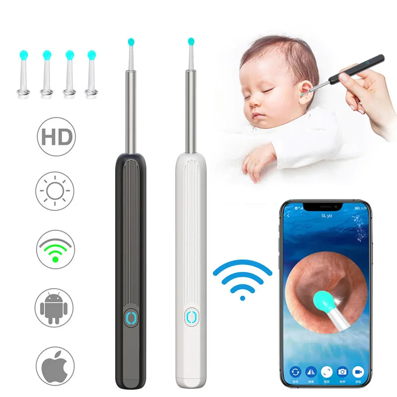 Smart Visual Ear Sticks Otoscope 1296P Ear Cleaner High Precision Ear Wax Removal Tool Mini Camera Health Care Ear Cleaner