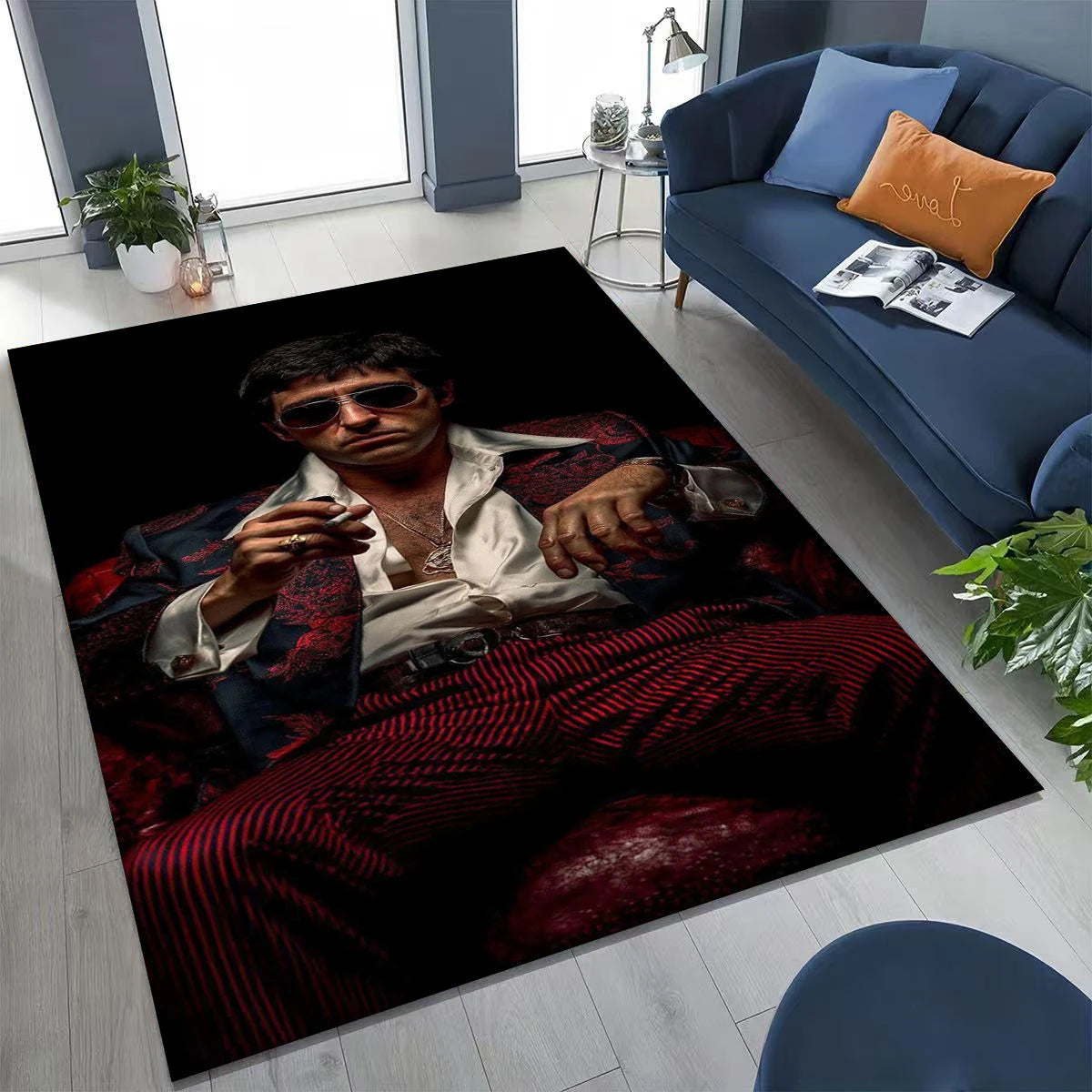 Classic Scarface Tony Montana Movie Art Carpet Rug for Bedroom Living Room Sofa Home Doormat Decor,Large Kids Non-slip Floor Mat