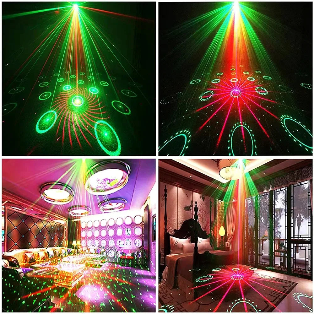 2024 New RGB LED Stage Disco Lights Rotating DJ Ball Strobe Remote Control Sound Magic Dance Car Christmas Gift Party Club Lamps