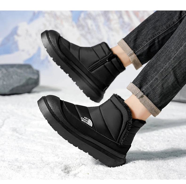 Winter Shoes Men 2026  Fur Warm Comfortable Snow Boots Outdoor Waterproof Down Boots High Top Ankle Boots Platform Shoes Size 44