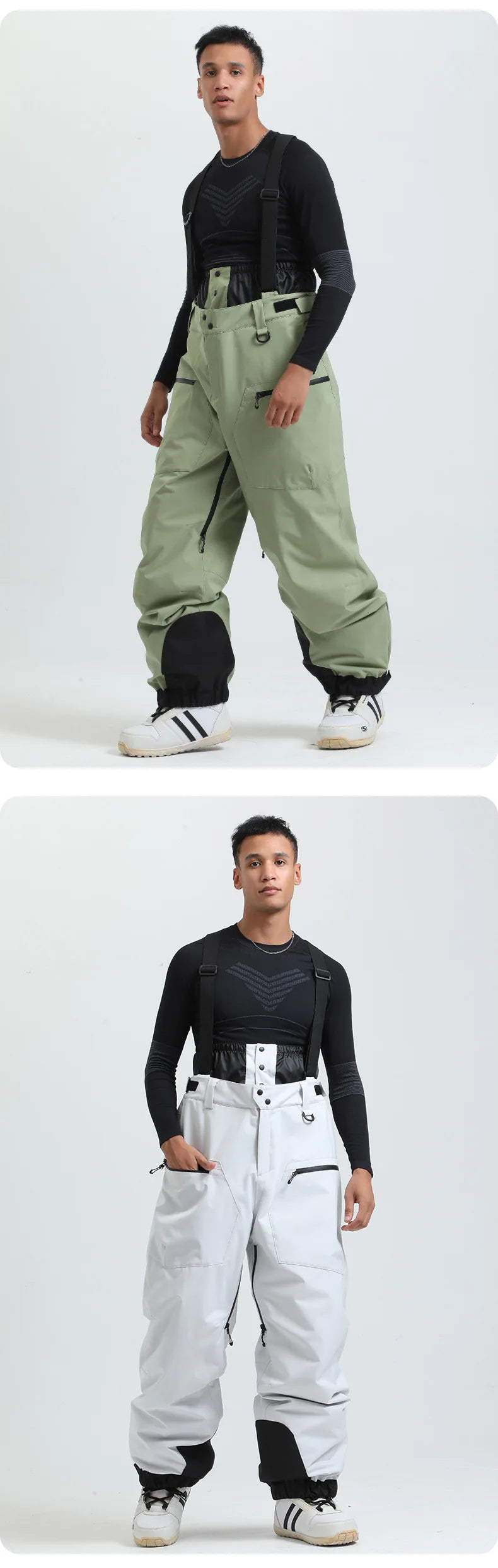 2025 GSOU SNOW Men's Skiing Outfit Winter Outdoor Sports Double Board Warm Breathable Waterproof Windproof Snowboard Set