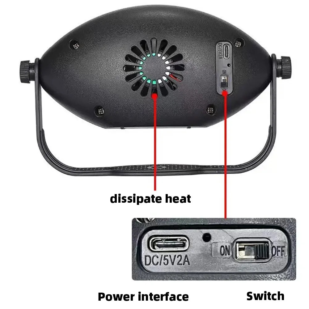 2024 New RGB LED Stage Disco Lights Rotating DJ Ball Strobe Remote Control Sound Magic Dance Car Christmas Gift Party Club Lamps