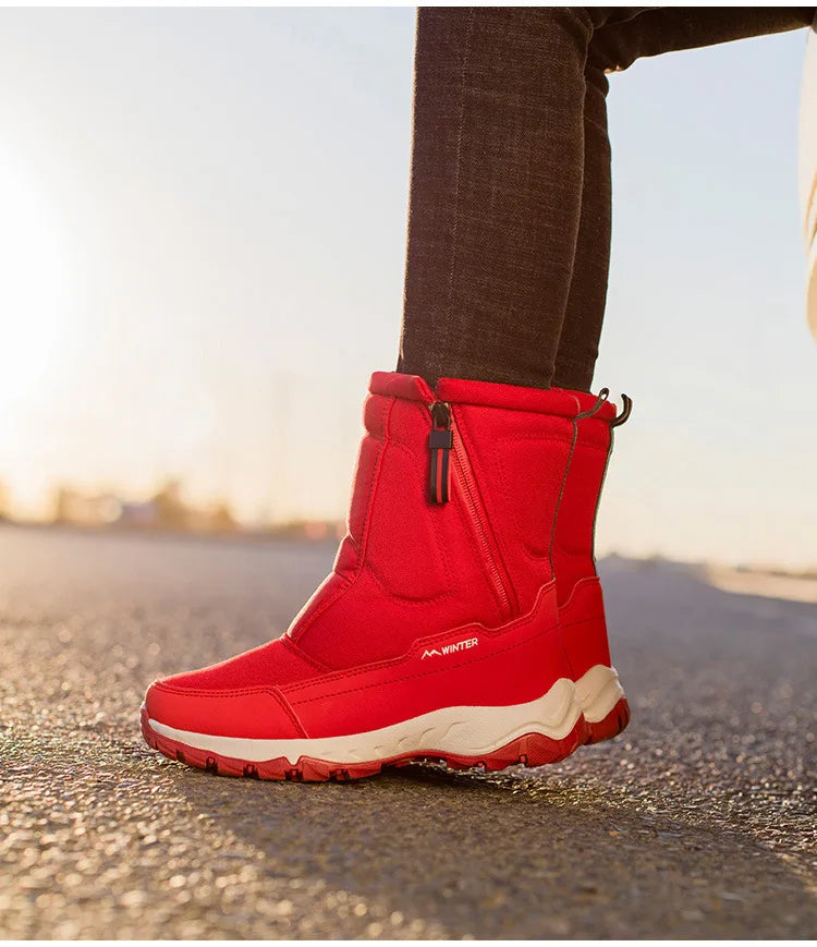 Men Boots 2026 Winter Shoes For Men Warm Snow Boots Mid-calf Men Warm Shoes Thick Plush Winter Boots For Men Women Cotton Shoes