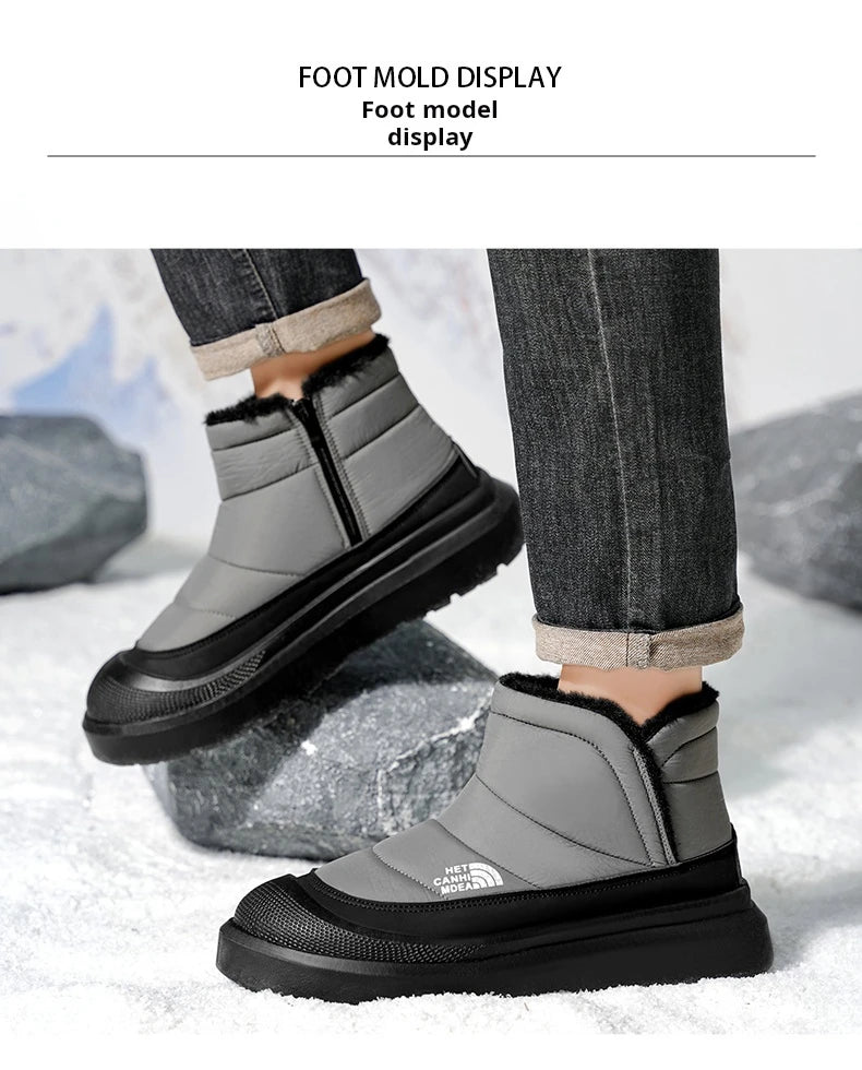 Winter Shoes Men 2026  Fur Warm Comfortable Snow Boots Outdoor Waterproof Down Boots High Top Ankle Boots Platform Shoes Size 44
