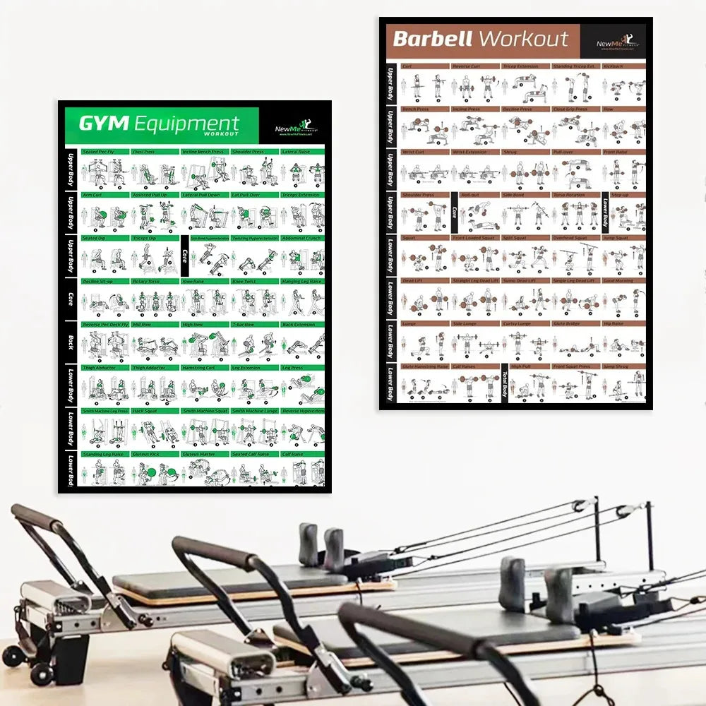 Gym Yoga Studio Workout Detailed Action Chart Pose Canvas Poster Bodybuilding Wall Art Painting Prints Home Room Decor