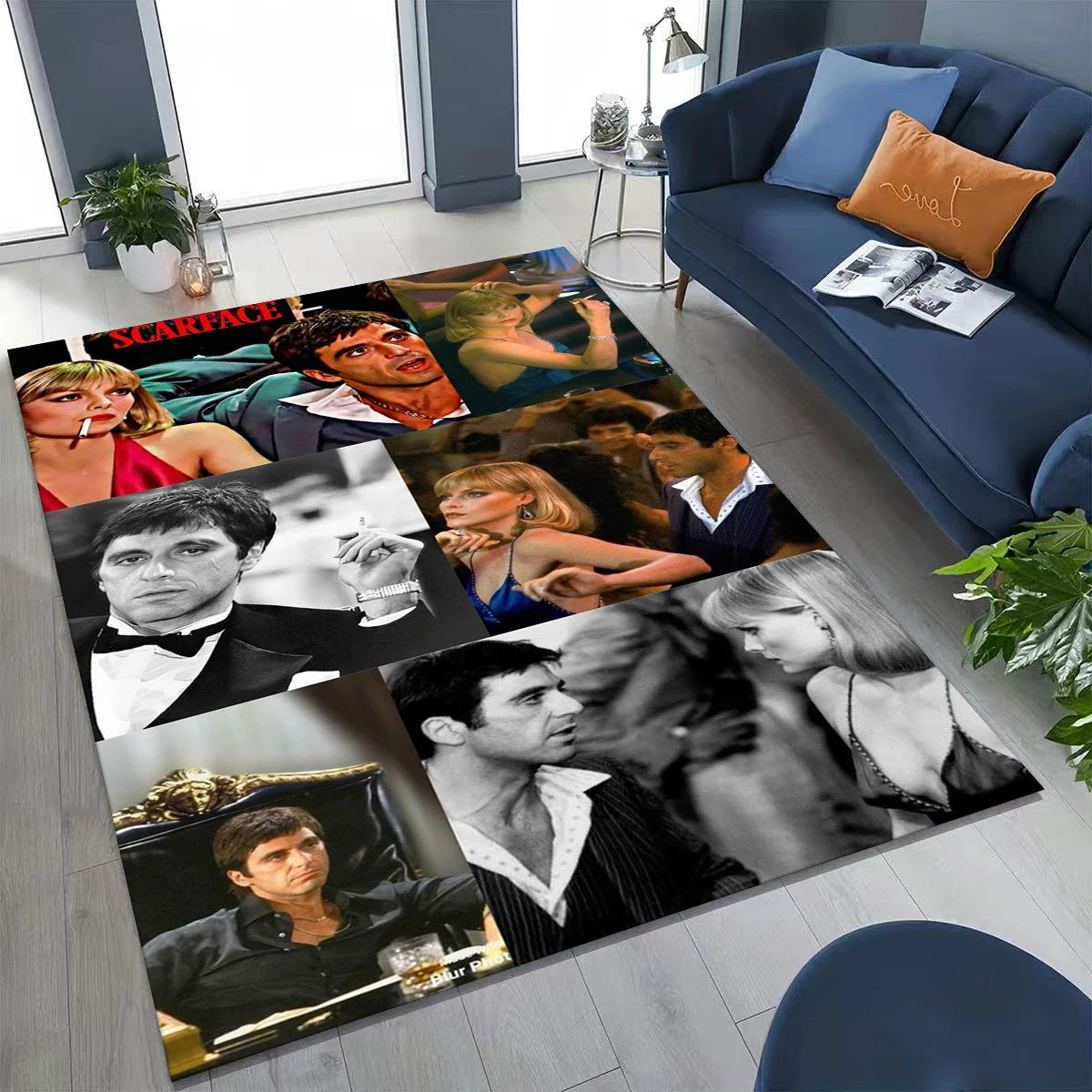 Classic Scarface Tony Montana Movie Art Carpet Rug for Bedroom Living Room Sofa Home Doormat Decor,Large Kids Non-slip Floor Mat