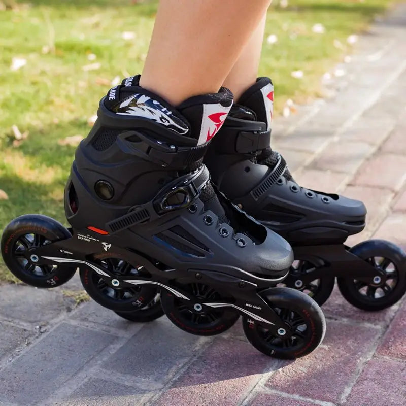2025 New Speed skating shoes, large four-wheel adult ice skates, adult straight line for both men and women