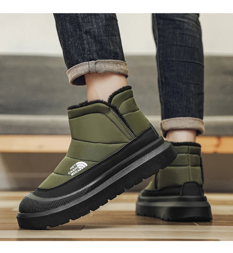 Winter Shoes Men 2026  Fur Warm Comfortable Snow Boots Outdoor Waterproof Down Boots High Top Ankle Boots Platform Shoes Size 44