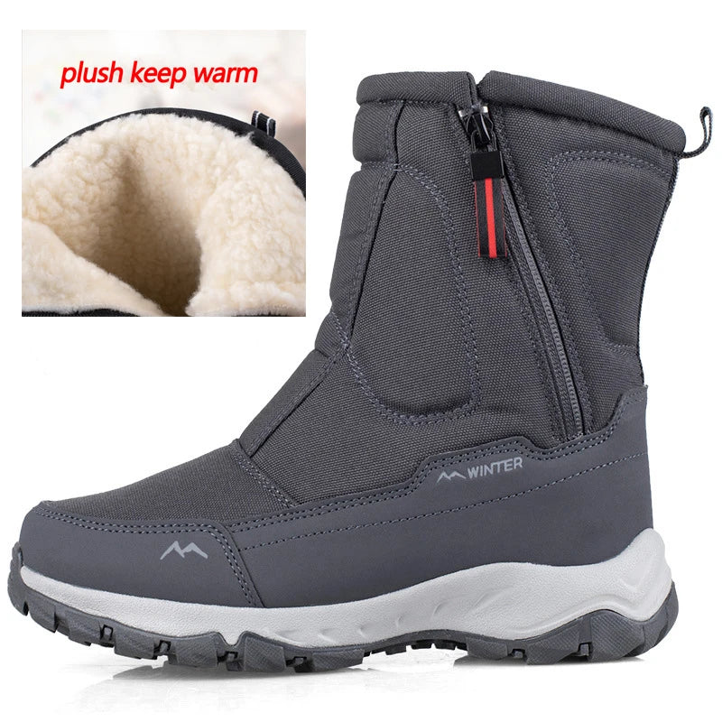 Men Boots 2026 Winter Shoes For Men Warm Snow Boots Mid-calf Men Warm Shoes Thick Plush Winter Boots For Men Women Cotton Shoes