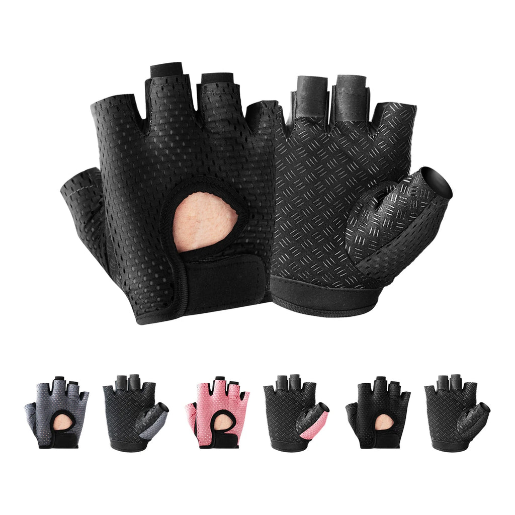 Gym Fitness Gloves For Women, Breathable Half Finger Anti-Slip Gloves For Bicycle Cycling Weight Lifting Yoga