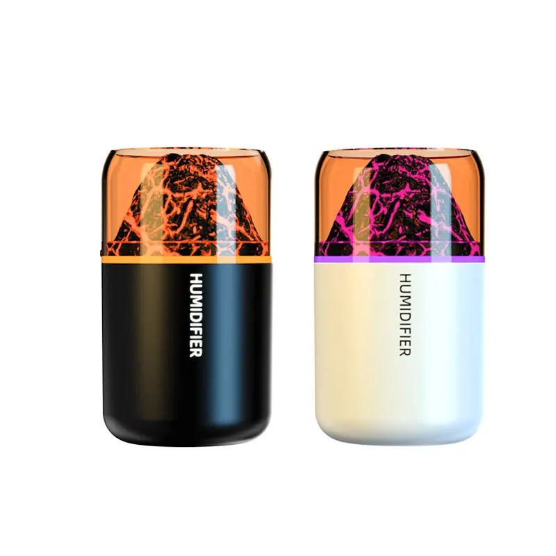 The simulated volcanic color lamp humidifier USB aromatherapy diffuser is suitable for use in cars, homes, bedrooms, as a gift,