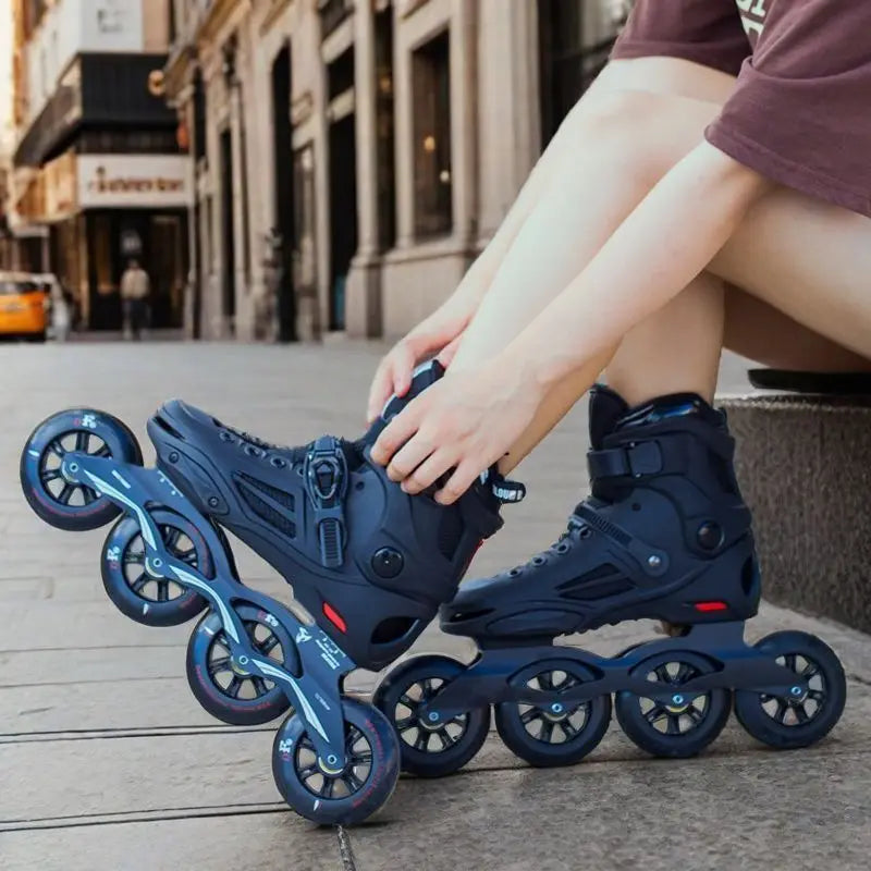 2025 New Speed skating shoes, large four-wheel adult ice skates, adult straight line for both men and women