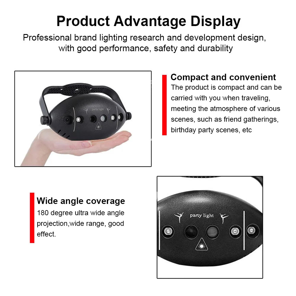 2024 New RGB LED Stage Disco Lights Rotating DJ Ball Strobe Remote Control Sound Magic Dance Car Christmas Gift Party Club Lamps