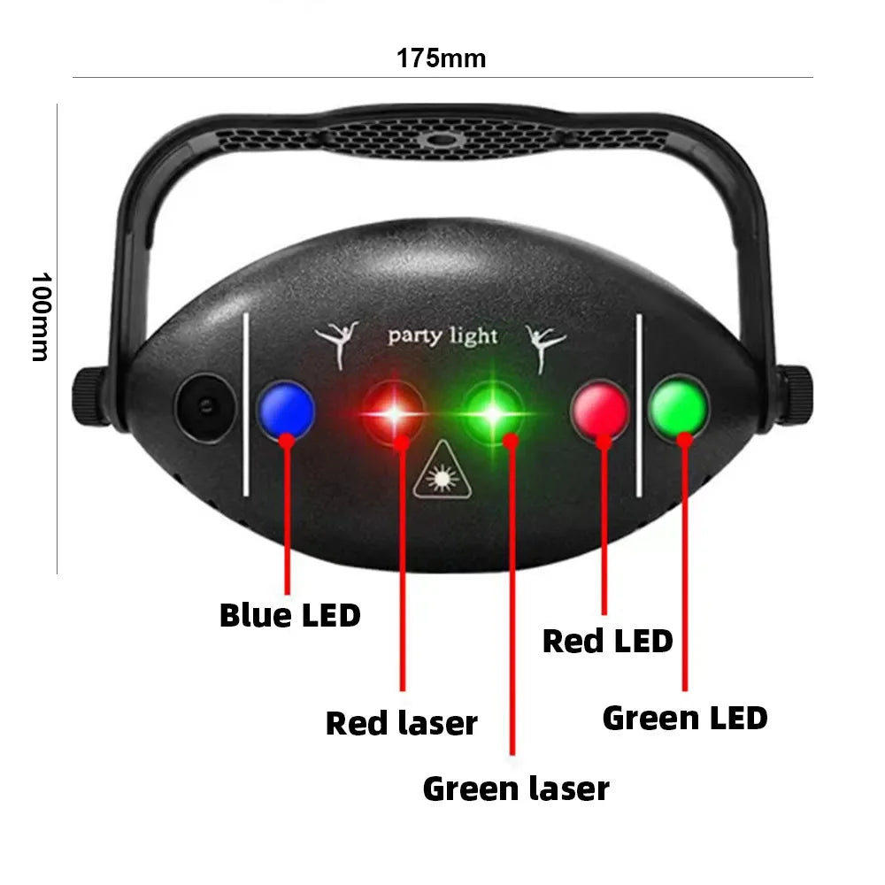 2024 New RGB LED Stage Disco Lights Rotating DJ Ball Strobe Remote Control Sound Magic Dance Car Christmas Gift Party Club Lamps