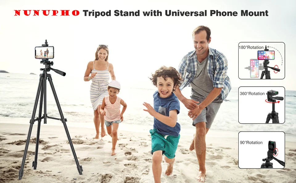 Universal Extendable Tripod Stand With Bluetooth Remote Phone Holder Lightweight Photography Live Tripods For Sports Camera DSLR