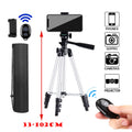 Universal Extendable Tripod Stand With Bluetooth Remote Phone Holder Lightweight Photography Live Tripods For Sports Camera DSLR
