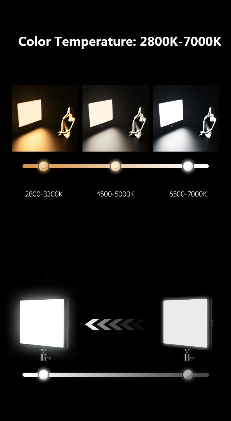 8/12 Inch LED Photography Video Panel Light Photo Studio Lighting Kit For Shoot Live Streaming Youbube With Tripod Stand