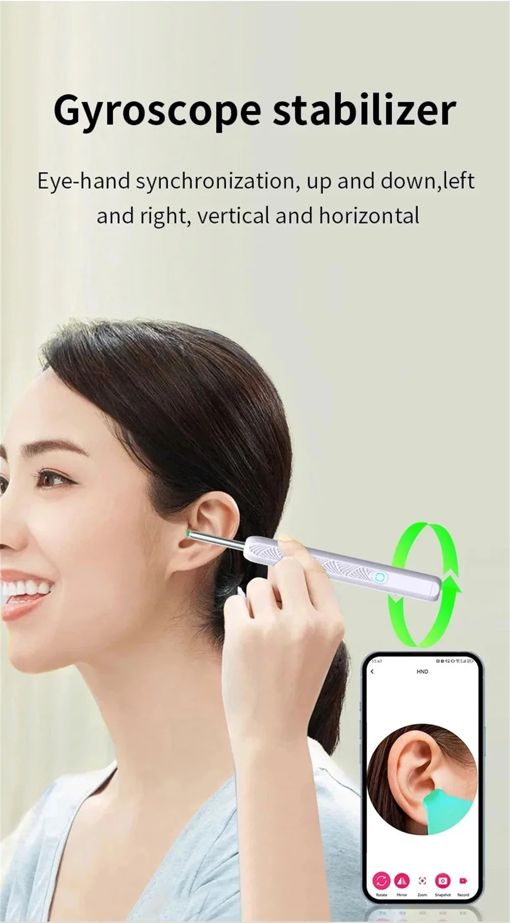 Visual Ear Wax Cleaner with Camera Ear Sticks Otoscope USB C Charging Endoscope Safe Ear Wax Removal Tools Mini Camera Earpick