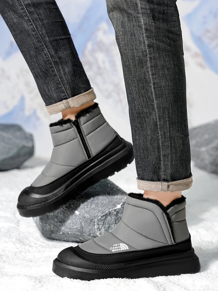 Winter Shoes Men 2026  Fur Warm Comfortable Snow Boots Outdoor Waterproof Down Boots High Top Ankle Boots Platform Shoes Size 44